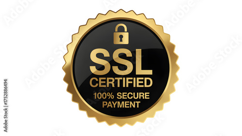 SSL certified badge for website payment security and data protection