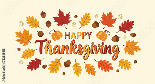 Cornucopia overflowing with fruits and vegetables, Thanksgiving vector