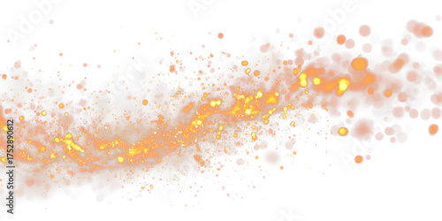 fire glowing particles flying blurred in air isolated on white or transparent png