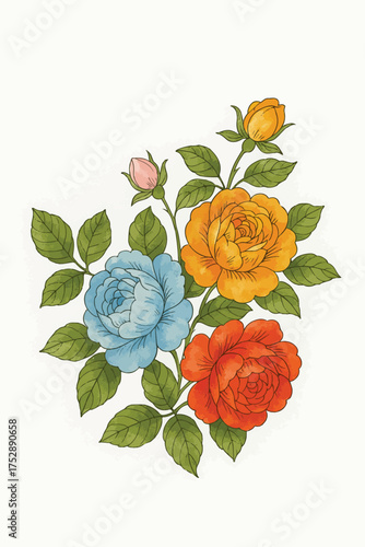 botanical flower design for printing