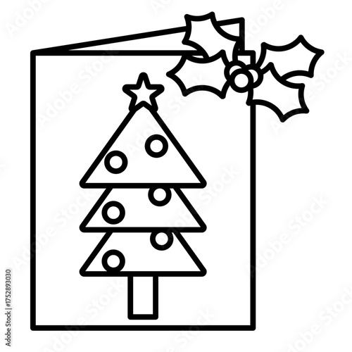 holiday card line icon