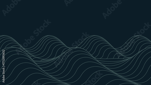 Modern abstract background with flowing wave lines in dark blue, a sophisticated backdrop for tech, finance, and creative projects needing a sleek touch