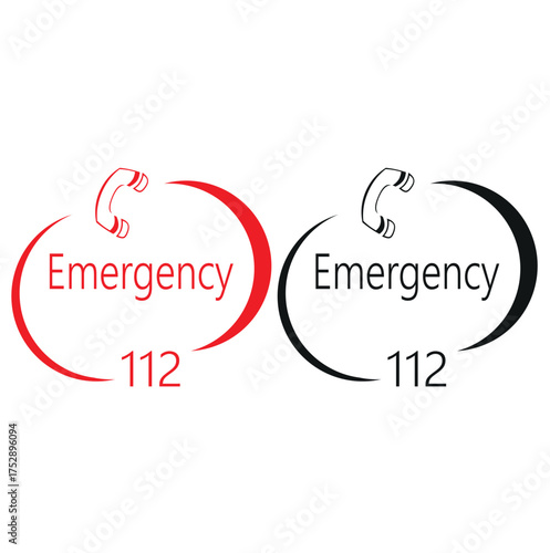 Emergency number 112. Call an ambulance, fire brigade or police. Emergency service vehicles. European 112 Day. Vector. Images produced without the use of any form of AI software at any stage.