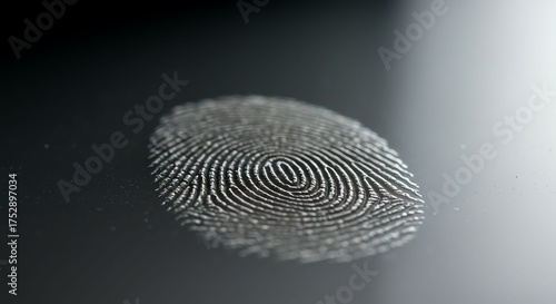 Wallpaper Mural Close Up of a Single Fingerprint on Dark Surface in Black and White Style Torontodigital.ca