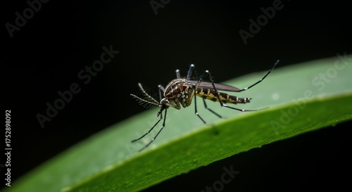 Wallpaper Mural Close Up Mosquito on Green Leaf in Natural Environment Torontodigital.ca