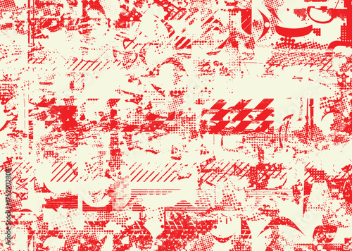 Glitch distorted geometric shape . Noise destroyed logo . Trendy cyber punk poster . Glitched frame .Grunge textured . Distressed effect .Vector shapes with a halftone dots screen print texture.