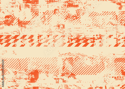 Glitch distorted geometric shape . Noise destroyed logo . Trendy cyber punk poster . Glitched frame .Grunge textured . Distressed effect .Vector shapes with a halftone dots screen print texture.