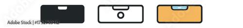 spirit level icon on white background Black silhouette flat icon outline icon and colored icon style. 1x3 grid. three minimal vector icon style.centered composition clear white space around