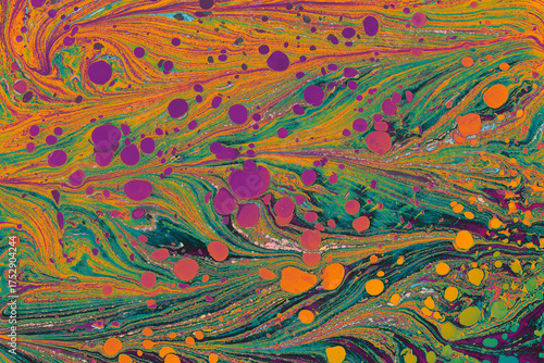 Abstract creative marble pattern texture. Traditional art of Ebru marbling