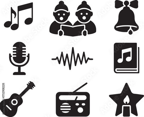 Music & Joy Silhouette Vector Set