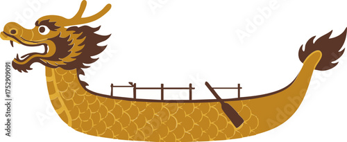 Traditional Chinese Dragon Boat Illustration