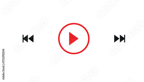 audio or video player progress loading bars with time slider, play and pause, rewind and fast forward buttons. Templates of media player playback panel interface. Vector illustration