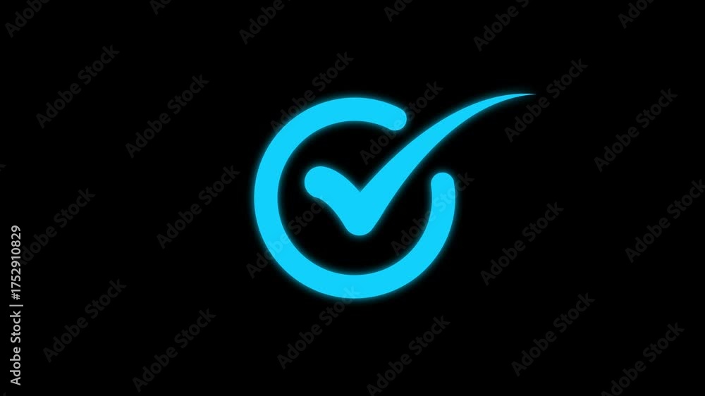 4k Check tick mark icon animation, check mark sign, verify complete ...