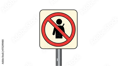 Vector illustration of a no weapons allowed sign, a symbol for gun-free zone security and safety