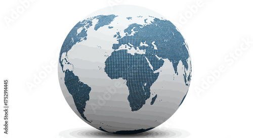 Stylized World Globe Representation with Detailed Continental Landmass Design