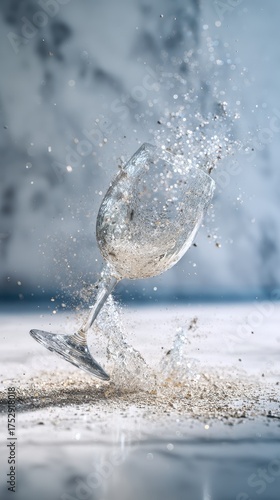 Dainty Wine Glass Falling Cinematic Splash
