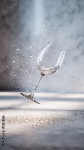 Dainty Wine Glass Falling Cinematic Macro Shot