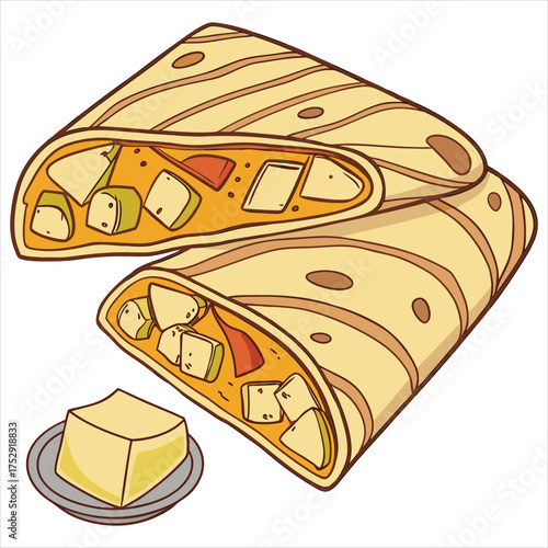 Paneer tikka wrap is a delicious snack
