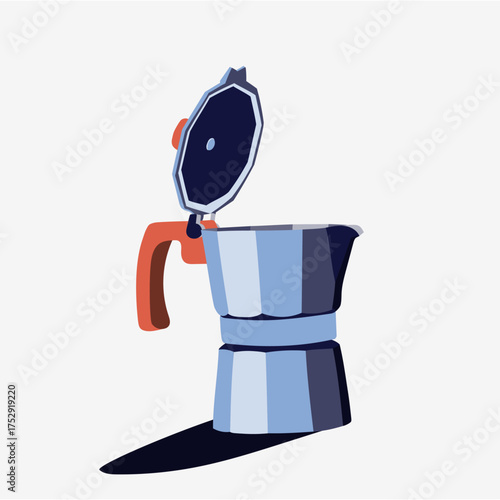 Moka Pot Illustration with Open Lid