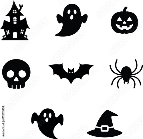 Halloween Vector Icon Set. Premium Halloween Icon Collection. Spooky Halloween Icons - Vector Illustrations Pack