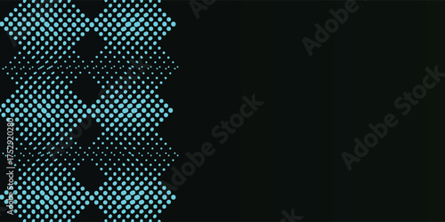 Abstract design featuring a pattern of diamond shapes in shades of blue and black.
