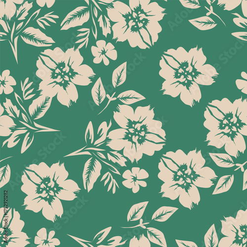 textile design with beautiful flowers pattern image