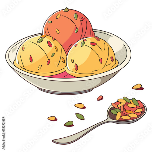 Kulfi, a popular frozen dairy dessert from india
