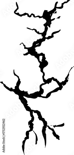Crack wall, ground texture breaks on land surface. Ground fissure line sketch Crash fracture, land damage, earthquake. 