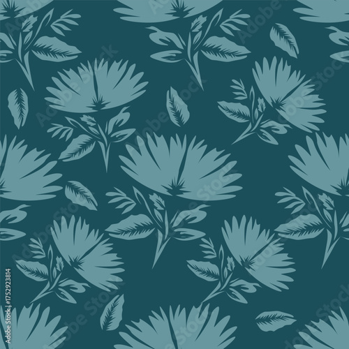 abstract a solid multicolor small and big flower mixed vector pattern arrangement with medium color, all over vector design with white background illustration digital