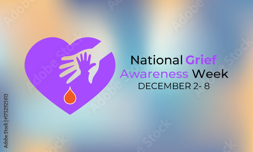 National Grief Awareness Week raises awareness about the impact of grief and encourages open conversation, compassion, and support for those coping with loss. Banner poster, social media vector design