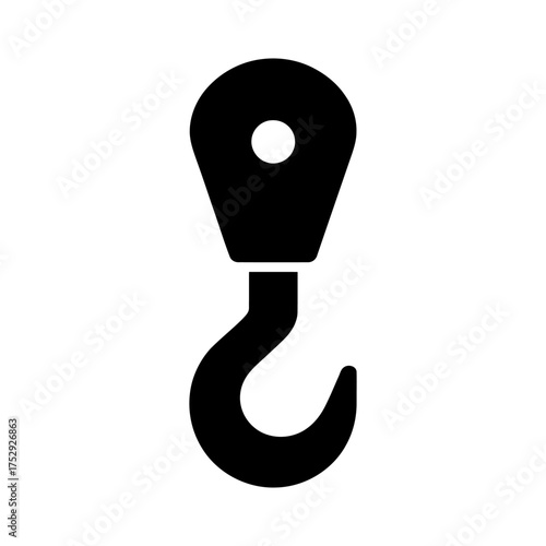 crane hook Design icon Silhouette vector style with white background