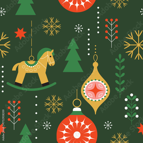 Seamless Christmas pattern, xmas background