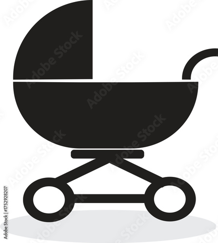 illustration of a baby stroller icon. Suitable as an icon for a baby stroller. Ideal for web, mobile apps, or printed materials.