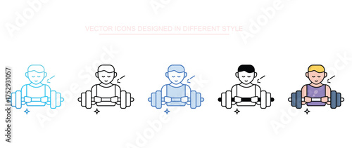Weightlift icon set multiple style collection