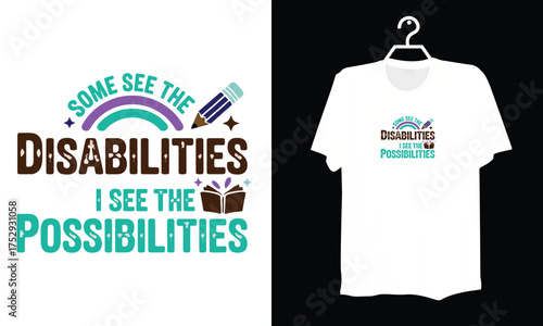 Colorful Vector Illustration Promoting Positivity for Disabilities with Educational Symbols