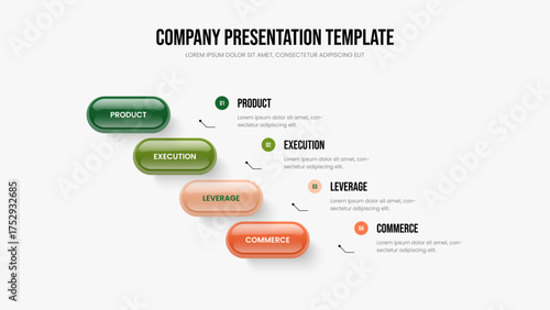 Digital Introduction Four Element Diagram Frame Template. Product Solution Slide Layout Vector Illustration. Service Forecast 4 Step Infographic Slideshow Design.
