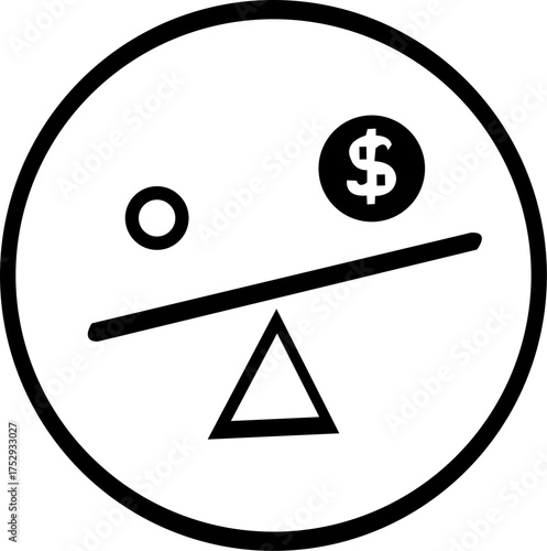 leverage, balance, power, icon, outline, vector, web, design, isolated, background, advantage, influence, strength, management, control, business, finance, weight, gain, strategy, mechanism, success, 