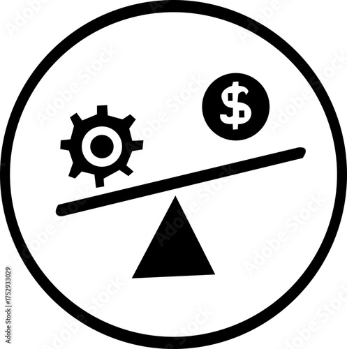 leverage, balance, power, icon, outline, vector, web, design, isolated, background, advantage, influence, strength, management, control, business, finance, weight, gain, strategy, mechanism, success, 