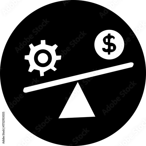 leverage, balance, power, icon, outline, vector, web, design, isolated, background, advantage, influence, strength, management, control, business, finance, weight, gain, strategy, mechanism, success, 