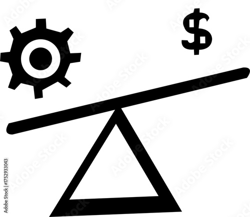 leverage, balance, power, icon, outline, vector, web, design, isolated, background, advantage, influence, strength, management, control, business, finance, weight, gain, strategy, mechanism, success, 