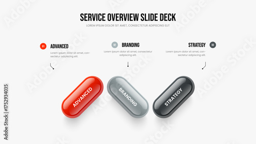 Project Launch 3 Option Infographic Presentation Design. Advertising Visualization Three Step Diagram Slide Layout. Business Growth Slideshow Template Vector Illustration.