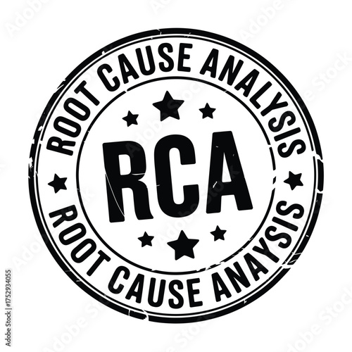 Root cause analysis rca stamp with stars