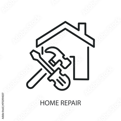 Home repair thin line vector icons.