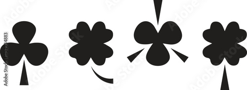 Four pointed and three pointed clover green vector For decoration in st.patrick's day.