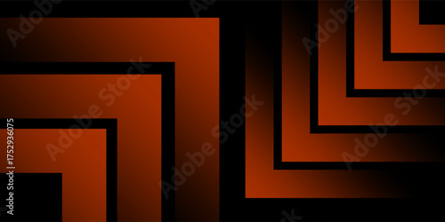 Futuristic design dark black background with orange arrow geometric 3D background overlap pattern layer on dark background. Eps10 vector