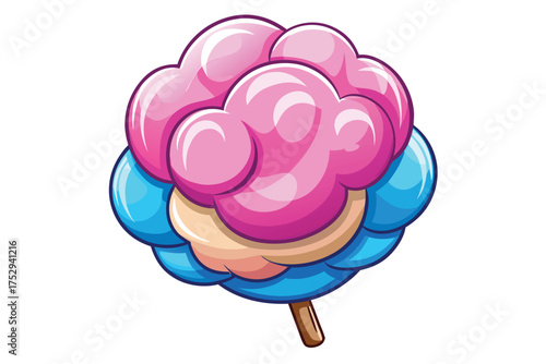 Fluffy cartoon cloud appears with a stick, rendered in a vibrant, glossy style