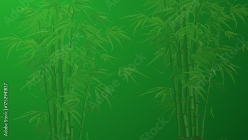 Vibrant Green Bamboo Plant Illustration Design