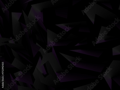 Background with abstract forged carbon fiber vector pattern with randomly arranged dark purple and black fragments, creating a modern and futuristic texture.