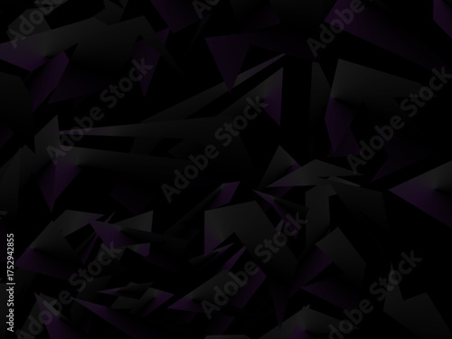 Background with abstract forged carbon fiber vector pattern with randomly arranged dark purple and black fragments, creating a modern and futuristic texture.