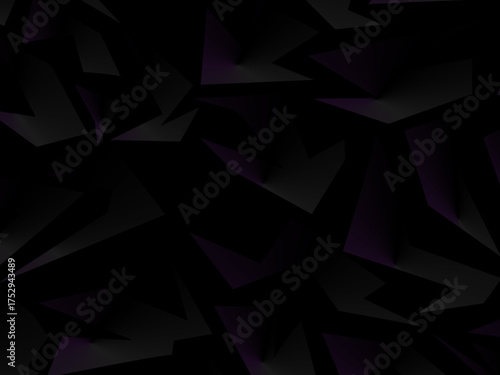 Background with abstract forged carbon fiber vector pattern with randomly arranged dark purple and black fragments, creating a modern and futuristic texture.
